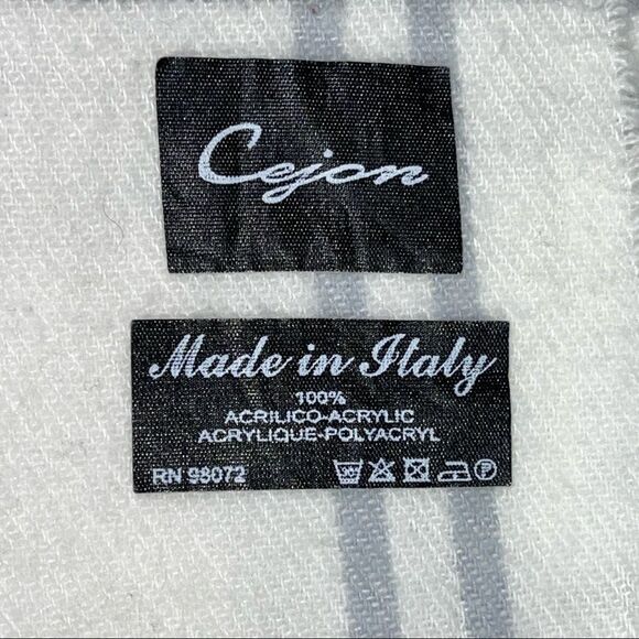 Cejon Grid Pattern Scarfs Made in Italy 100% Acrylic - Picture 3 of 3